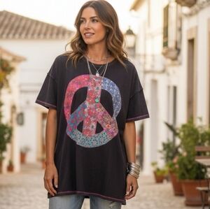 Plus Size/Colorful Peace Sign Women's T-Shirt